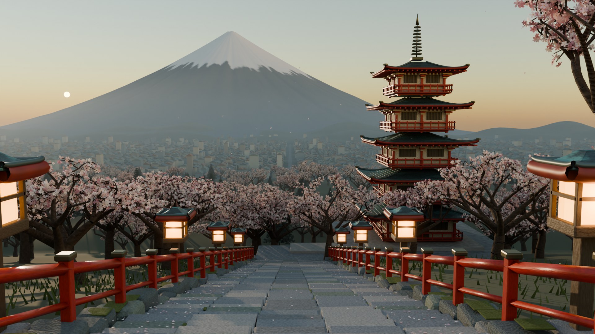 Cycles render of the scene